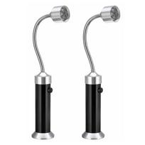 2 vnt. 9 LED kepsninės žibintuvėlis su magnetiniu pagrindu, įrankių lempa su plastikiniu dėklu, žibintuvėlis, naktinis žibintas juoda