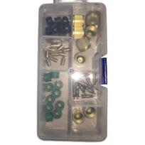 Šaltnešio įkrovimo žarnos dangteliai, šerdys 1/4 3/8 colio sandariklių tarpiklių remonto įrankių rinkinys