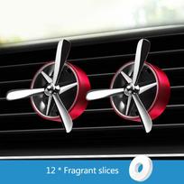 2pcs Car Air Outlet Aroma Diffuser Simulation Propeller Engine Decorative Air Conditioning Plug-in Regular raudona