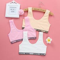 3PC Kids Cotton Sports Training Bra Underwear Girls Training Bra Crop Top 8-14 Years one size įvairiaspalvis