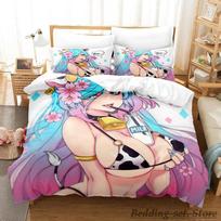 Sexy Girls Silvervale VTuber Bedding Set Single Twin Full Queen King Size Bed Set Adult Kid Bedroom Duvetcover Sets Anime 70x133cm 2pcs