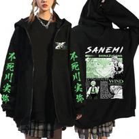 Anime Demon Slayer užtrauktuku užsegamas džemperis Shinazugawa Sanemi Vyriškas Moteriškas Džemperis Užtrauktuku Ruduo Žiema Didelio Dydžio Ilgomis Rankovėmis Gatvės Drabužiai S