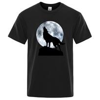 Juokingi vilko drabužiai vyrams Patogūs gatvės marškinėliai Vasariniai 100% medvilnės Oversize marškinėliai Asmeniški raukšlėms atsparūs marškinėliai S