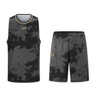 Under Armour Laisvalaikio Bėgimo Krepšinio Liemenė Patogūs Džersio Šortai Sportinis Kostiumas Unisex Sportinė Apranga Juoda 24500105-001+24500205-001 S