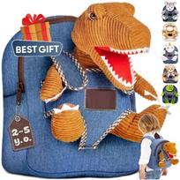 Children's school bag denim dinosaur backpack removable primary school kindergarten cute cartoon backpack