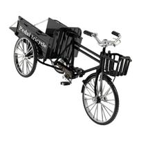 Retro Designs Metal Tricycle Model Three Wheeled Flatbed Truck Ornament for Bedroom and Office Bookcase Display Decors T1 juoda