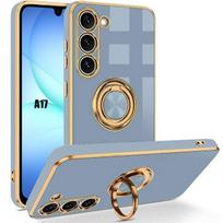 Silicone Case - BOOLING - for Samsung Galaxy A17 4G/5G - Elegant Shockproof with Ring - Blue mėlyna