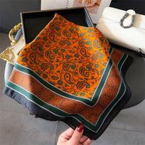 Cashew Herringbone And Linen Small Square Scarf Silk Scarf Imitation Velvet Scarf Shawl Sun Protection Scarf Women'S