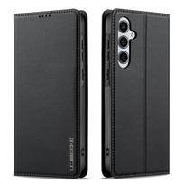 Apverčiamas odinis dėklas Samsung Samsung Galaxy A37 A57 A17 A56 A36 A16 A55 A54 A53 A15 A14 S25 S24 S23 FE Edge Telefonui Kortelių Dangtelis Galaxy A52 juoda