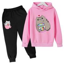 Cute Nutella Cat Cartoon Print Hoodie Kids Clothes Funny Sweatshirt For Girls/boys Harajuku Kawaii Winter Children Clothing 100