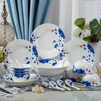 Jingdezhen mėlynos ir baltos spalvos porceliano indų rinkinys 20-piece set