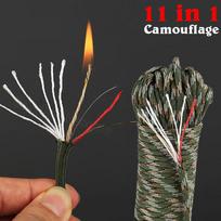 kindling 550 33-100FT 11-core paracord 4mm outdoor Camping Survival tool fit PE fire rope fishing cotton line Parachute Hiking 100FT kamufliažas