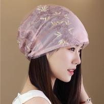 Thin Lace Summer Turbans For Women Muslim Hats Embroidery Hijab Caps Elegant Lady Turbantes Bonnet Femme Musulman Head Wrap Cap