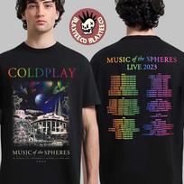 Coldplay  Reprint 2023 LA Tour Rose Bowl Sep 30 Oct 1 Two Sided S-4XL Unisex T-Shirt M
