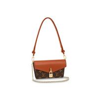 Louis Vuitton Užraktas ant Dirželio Magnetinis Užsegimas Su LV Monogramos Užraktu Dengtas Drobės Ir Karvės Odos Užrakto Galvutė Pečių Crossbody Tote Krepšys M80763 Basic Set (Bag+Dust Bag)