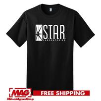 S.T.A.R LABS BLACK T-SHIRT Comic Superhero Flash Lightning DC Laboratories Star Unisex T-Shirt S