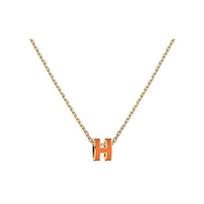 Hermes Mini Pop H Klasikinis Madingas Pakabukas Karoliai Moteriški karoliai Oranžinis Auksas H147992F-02 Basic Packaging-Box+Dust Bag or Padding Board