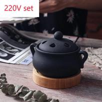 YXY Timed 110V/220V Electric Incense Burner Elegant Black 25ml Essential Oil Lamp Timed Household Ceramic Burner for Home Decor