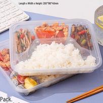 Disposable 4-Compartment Plastic Meal Prep Containers with Lid