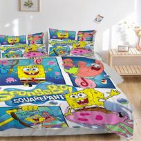 3 vnt. SpongeBob patalynės komplektas: Puikiai tinka miegamajam ar svečių kambariui. Minkštas ir patogus, be šerdies yy251010129 135x200cm