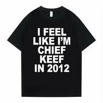 Jaučiuosi kaip Chief Keef 2012 m. Grafinis marškinėlis Vyriški Drabužiai trumpomis rankovėmis apvali kaklo iškirptė Spausdinimas Puloveris Marškinėliai 502... S įvairiaspalvis