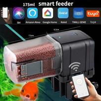 Automatinis akvariumo žuvų rezervuaro tiektuvo laikas / „Wi-Fi“ belaidis išmaniojo telefono programėlė Išmanusis garsiakalbis, nuotolinio valdymo pultas, žuvų maitinimas