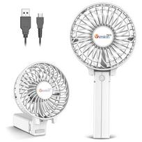 VersionTech Handheld Fan Portable USB Rechargeable with 3 Speeds,Battery Operated Electric Powered Mini Foldable Desk Fan for Home Office Ceiling Trav