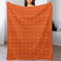 Oranžinė bohemiško berberų tradicinio marokiečių stiliaus dizaino pledas Ilgalaikis minkštas pliušinis pledas kasdieniam naudojimui 102x76cm(40x30in)