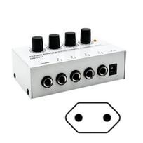 Studio 4Port Headphone Amplifier Adjustable Individual Volumes Control Professional Recording Equipment Metal Housing