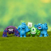 4Pcs/Set Cartoon Furry Beast One-Eyed Monster Buzz Lightyear Doll Decoration Cute Fresh DIY Micro Action Figure