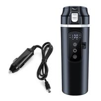 12V 24V Automobilinis elektrinis virdulys, Kelioninis elektrinis arbatos/kavos virdulys, Greitas vandens virdulys ir šildytuvas, Automatinis išsijungimas black