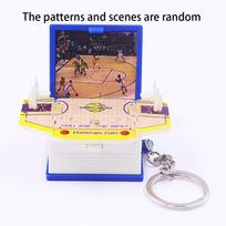 3D Folding Pop Up Book Keychain Basketball Book Keychain Castle Ship Dinosaur Space Game Pendant For Kids Good Gift OneSize