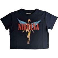 Nirvana Crop Top T Shirt In Utero Angelic Band Logo new Official Womens Navy Unisex T-Shirt M