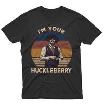 AKCIJA Aš esu tavo Huckleberry Vintažinis antkapis Meilužiai Retro Vintažinis saulėlydis Marškinėliai Unisex T-shirt L brown