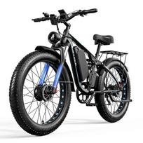 E-BYCCO EB7 Pro Elektrinis dviratis su storomis padangomis suaugusiems – 1500W variklis, 48V 20Ah baterija, daugiau nei 100 km atstumas, miesto kelionėms ir visureigiui juoda