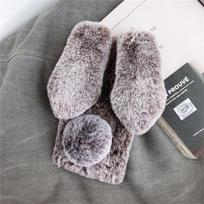 Minkštas kailinis telefono dėklas, skirtas Samsung Galaxy A55 A35 A25 A15 A54 A34 A24 A14 A73 A53 A33 A23 A13, pliušinis zuikutis, šiltas pliušinis dangtelis Galaxy A13 4G ruda
