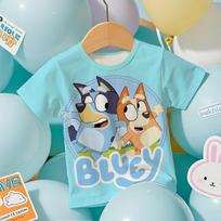 Vasarinis vaikiškas marškinėlis Madingas Animacinis Anime Bluey Grafinis 3D Spausdintas Vaikų Trumparankovis Marškinėlis Laisvas Atsitiktinis Lauko Berniuko ir Mergaitės Marškinėliai Viršutiniai Drabužiai 100