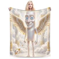 Tung Tung Tung Sahur Funny Meme Blanket Warm Cozy Fluffy  Throw Blankets for Bed 50x60 Inch Multiple Sizes Rug Piece 75x90cm