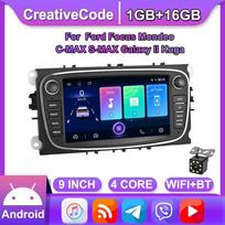 2 DIN Carplay Auto Radio Android automobilinis multimedijos vaizdo grotuvas skirtas Ford Focus Mondeo C-MAX S-MAX Galaxy II Kuga 7  HD Screen Mirror Link GPS 2+32GB 1+16GB juoda