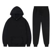 Vyriški džemperių komplektai Moteriški vienspalviai megztinių komplektai Kasdieniai ilgomis rankovėmis megztiniai Kelnės Polar Fleece dviejų dalių kostiumai Y2k sportiniai kelnės S (40-45kg)