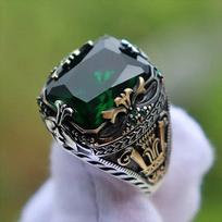 Retro rankų darbo turkiški žiedai vyrams Senovinio sidabro spalvos raižyti žiedai Mystic Circon Inlay Naujas Punk Motor Biker Ring 6