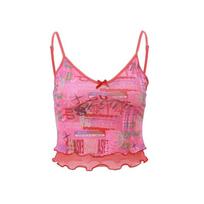 Prancūzija Sweet Lace Fashion Berankoviai trumpi skraidyklės liemenės apatinės kelnaitės Apkarpytos viršūnės „Camisole“ viršūnės L
