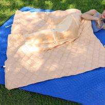 Camping Sleep Bag Square Throw Pillow Multifunction Warm Quilt Wearable Cape for Cold Weather abrikosas