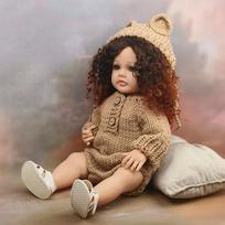 55CM Reborn Toddler Doll with Explosive Hair Full Body Soft Silicone Raya Lifelike Soft Touch High Quality Doll Gifts Toy For Girls 55cm