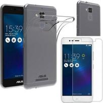 Dėklas ASUS ZENFONE 3 ZOOM S ZE553KL - Skaidrus silikoninis + Grūdintas stiklas Ekrano apsauginė plėvelė [Phonillico®] skaidri