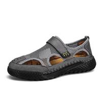 Aukštos kokybės basutės Kvėpuojantys vyriški batai Tinklelio Lauko vyriški tuščiaviduriai basutės Neslystančios paplūdimio basutės Plokšti batai Zapatillas Hombre 38 pilka