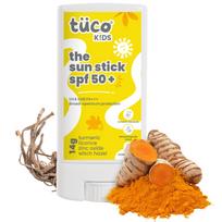 TuCo ® Vaikų apsauginis kremas-lazdelė nuo saulės su SPF 50 visų tipų odai| Ciberžolė, Salicornia|UVA/UVB PA++++|Amžius 2-5, 5-10, 10-15|14 g |