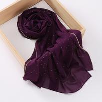 Cirkonio kraštas šifono hidžabas Elegantiškas plonas pralaidus orui apsaugantis nuo saulės galvos raištis Atsitiktinis lauko dekoravimo bandana Dovana black