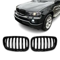 Priekinės Grotelės, komplektas tinkantis BMW X5 E53 facelift (04-06), juodos blizgios