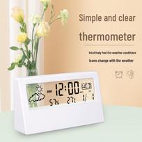 High-Precision Indoor Thermometer & Hygrometer - Wall-Mounted Electronic Temperature and Humidity Meter Mini Blue 0726